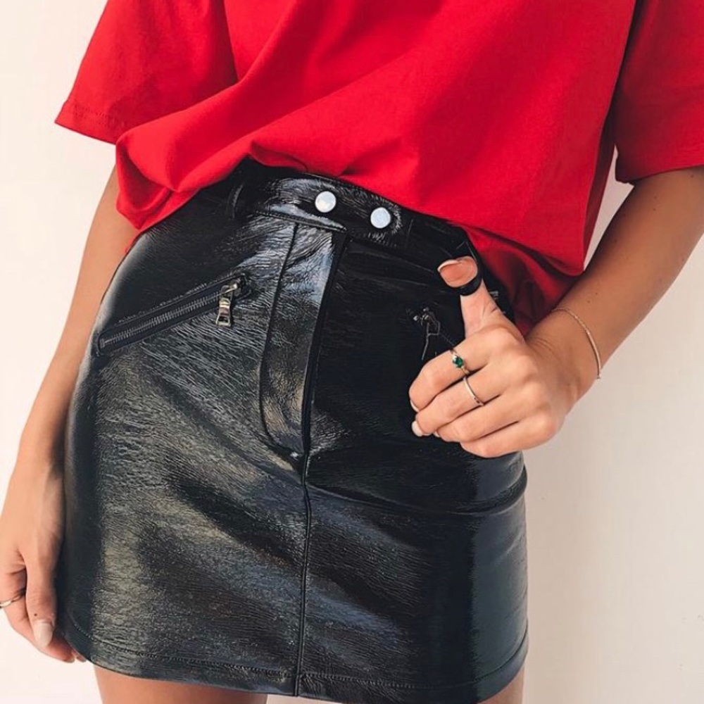 I.AM.GIA Jagger Black Leather Skirt